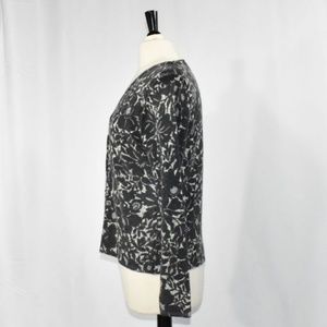 Sarah Spencer Sweaters - Lambs Wool & Angora Black Floral Cardigan MEDIUM Sarah Spencer Sweaters - Lambs Wool & Angora Black Floral Cardigan MEDIUM